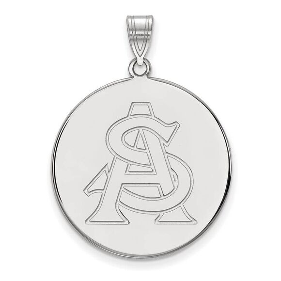 14k White Gold Arizona State XL Disc Pendant